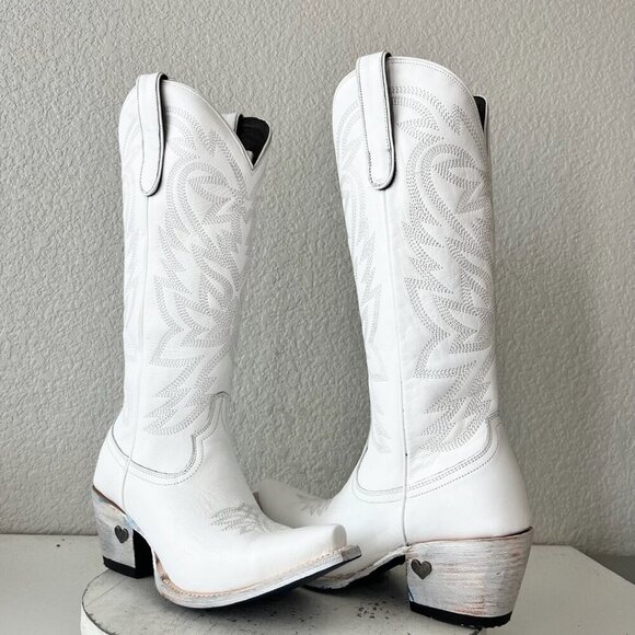 Lane MEGAN MORONEY Smokeshow Womens Cowboy Boots 9 White Western Cowgirl Tall - Picture 1 of 14